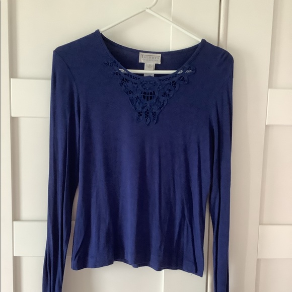 Talbots long sleeve top with lace inset - Picture 3 of 3